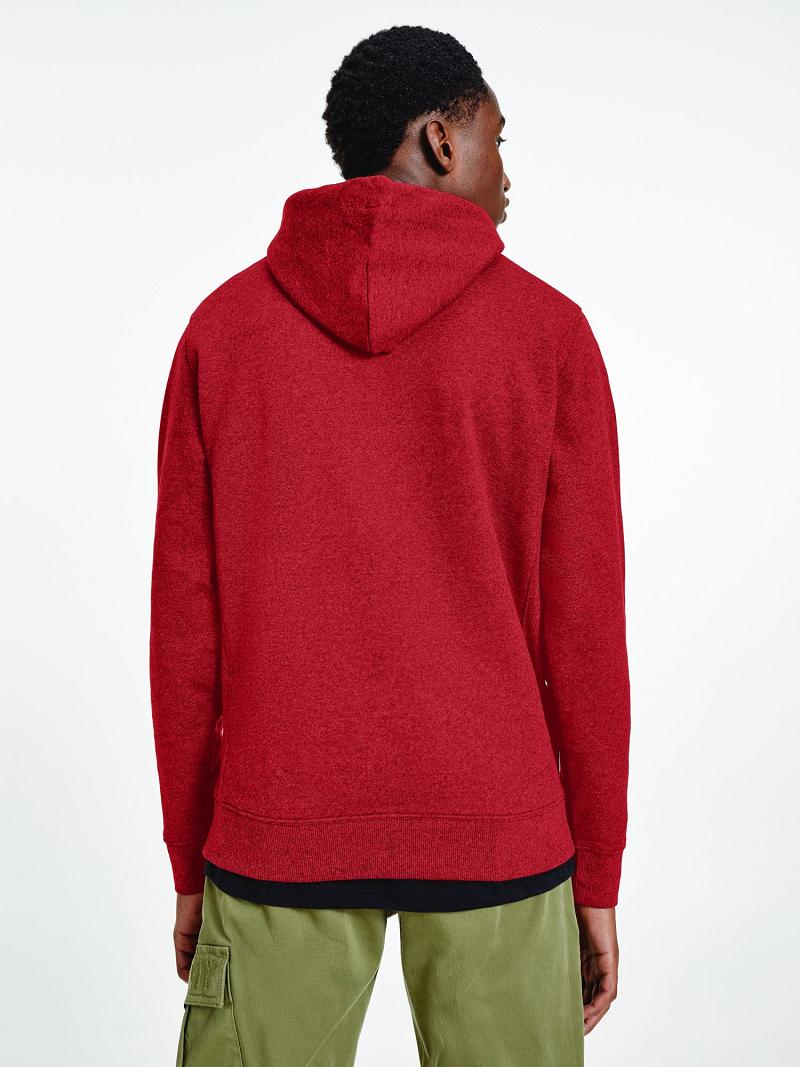 Sweat À Capuche Tommy Hilfiger Recycled spacedye logo Homme Rouge | FR_M31459