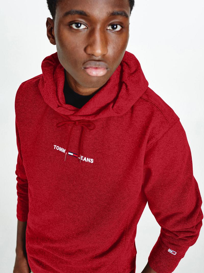 Sweat À Capuche Tommy Hilfiger Recycled spacedye logo Homme Rouge | FR_M31459