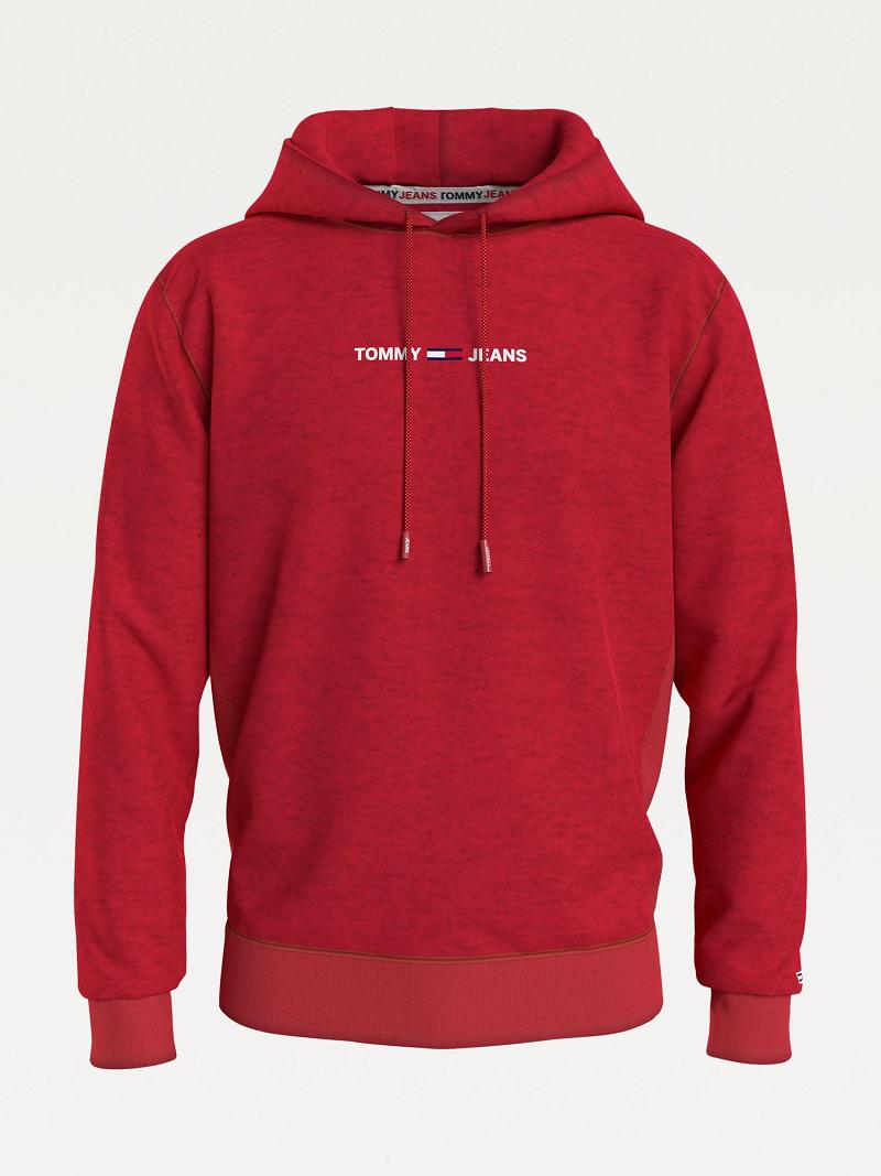 Sweat À Capuche Tommy Hilfiger Recycled spacedye logo Homme Rouge | FR_M31459