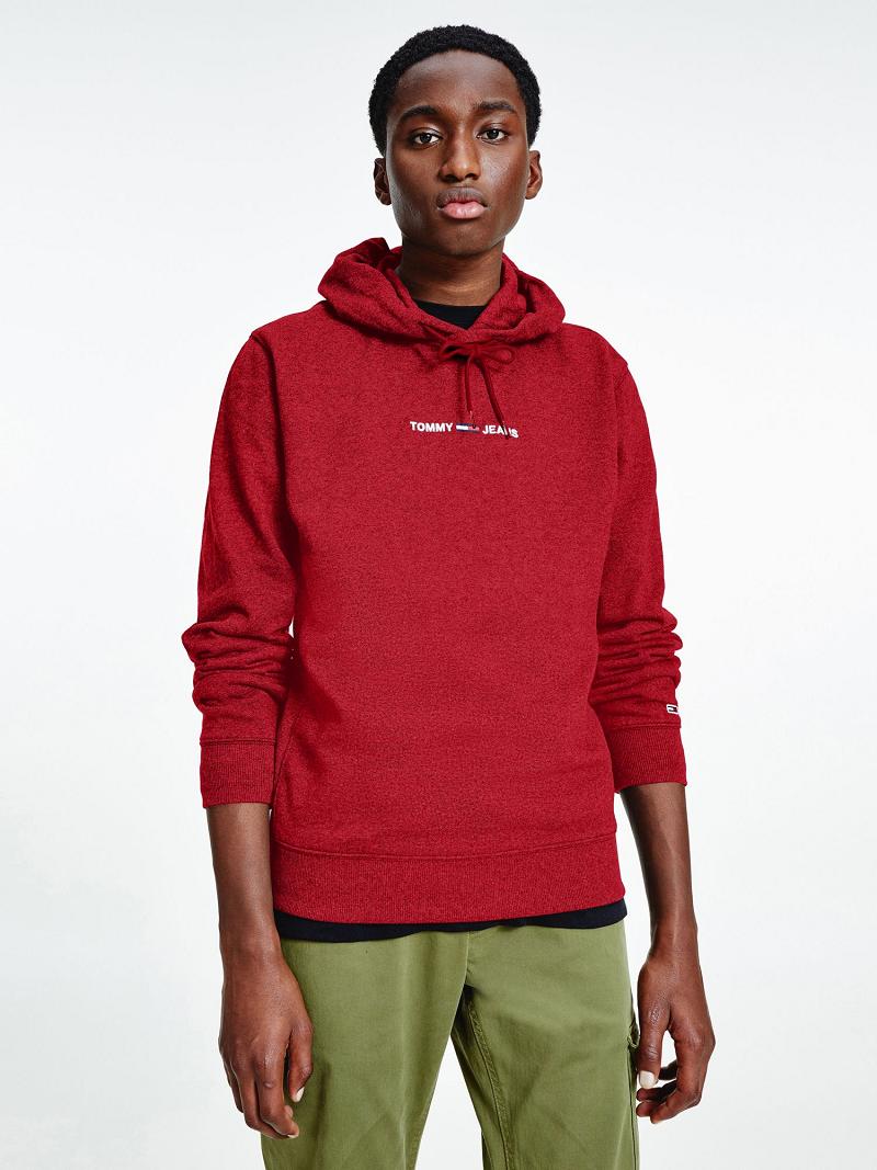 Sweat À Capuche Tommy Hilfiger Recycled spacedye logo Homme Rouge | FR_M31459