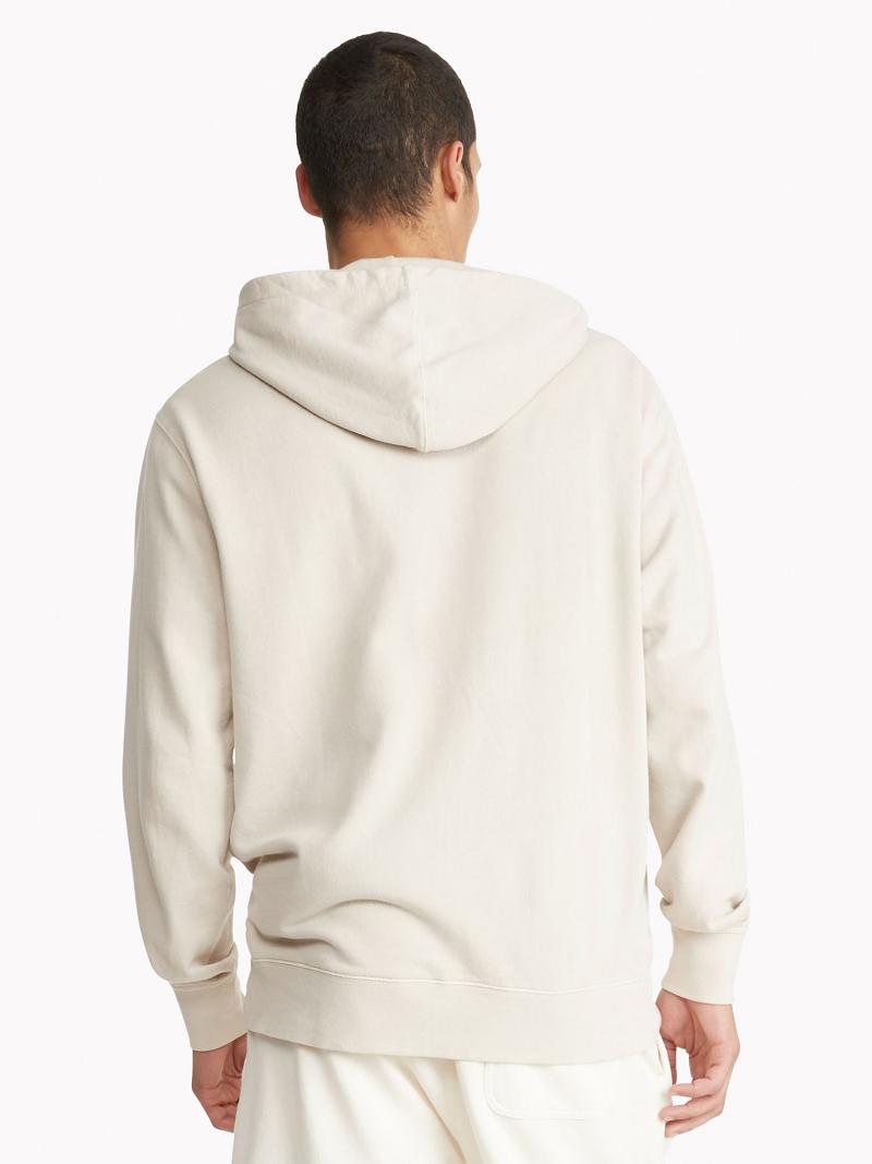 Sweat À Capuche Tommy Hilfiger Solid garment-dyed Homme Blanche | FR_M31464