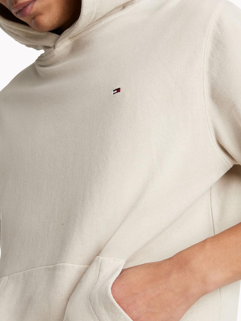 Sweat À Capuche Tommy Hilfiger Solid garment-dyed Homme Blanche | FR_M31464