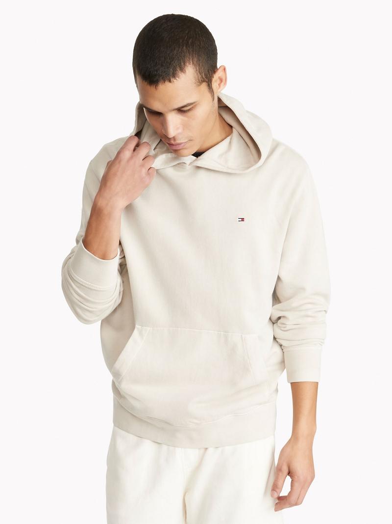 Sweat À Capuche Tommy Hilfiger Solid garment-dyed Homme Blanche | FR_M31464