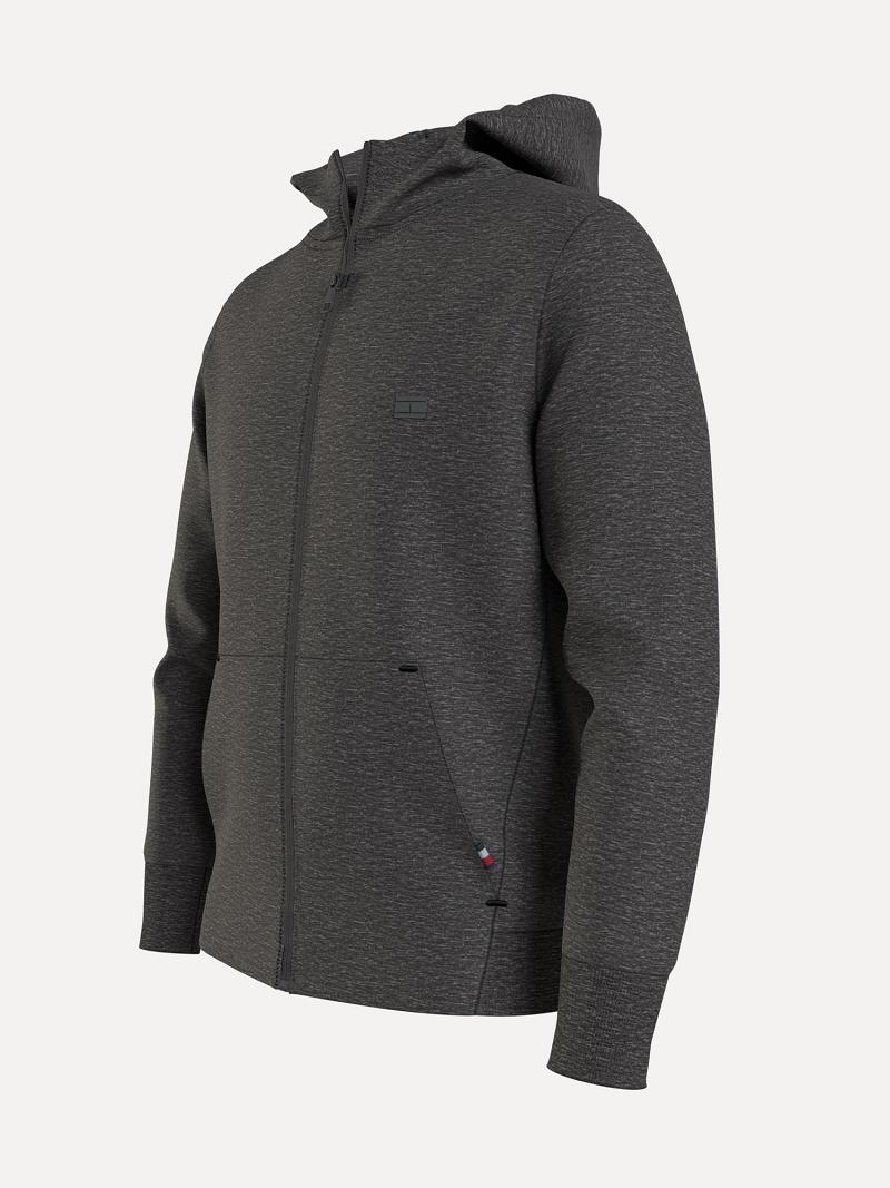 Sweat À Capuche Tommy Hilfiger Solid tech zip Homme Grise | FR_M31466