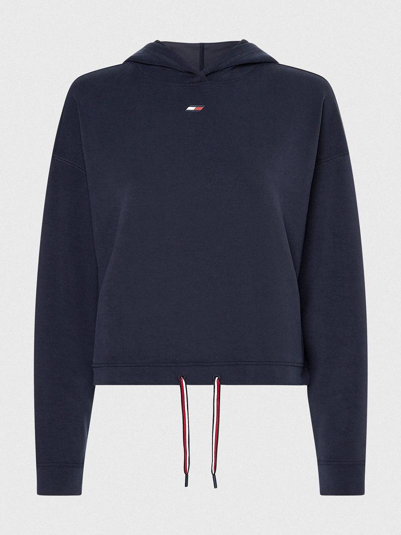 Sweat À Capuche Tommy Hilfiger Sueded Flag Femme Bleu | FR_W21163