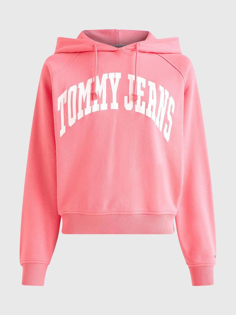 Sweat À Capuche Tommy Hilfiger Tommy Logo Femme Rose | FR_W21166