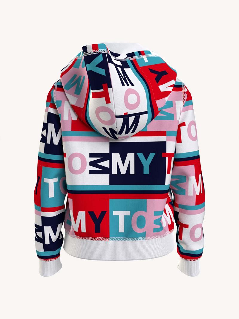 Sweat À Capuche Tommy Hilfiger Tommy Print Zip Enfant Multicolore | FR_G1108