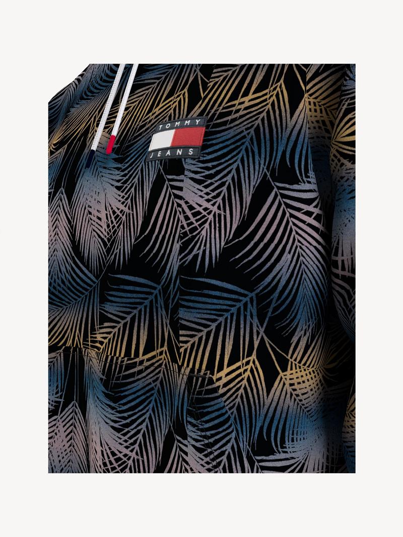 Sweat À Capuche Tommy Hilfiger Tonal palm leaves Homme Noir Multicolore | FR_M31469