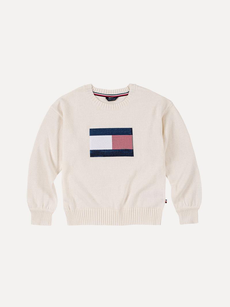 Sweats Tommy Hilfiger Big Flag Enfant Blanche | FR_G1190