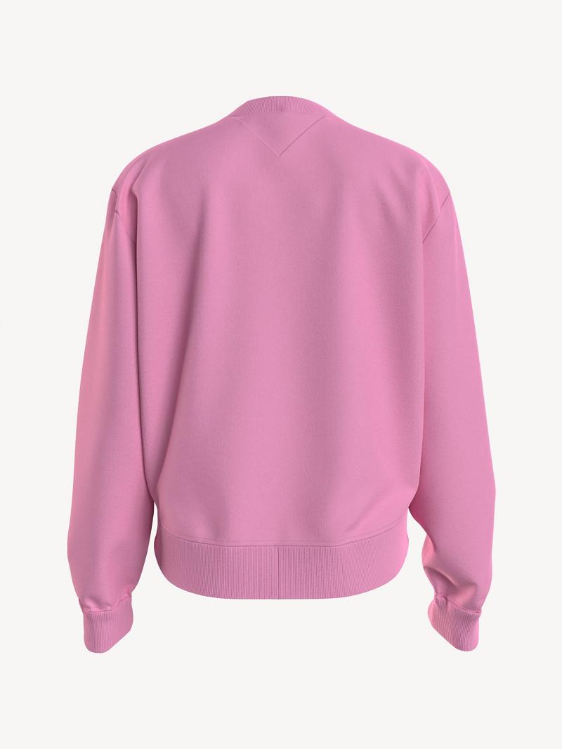 Sweats Tommy Hilfiger Collegiate Logo Femme Rose | FR_W21376