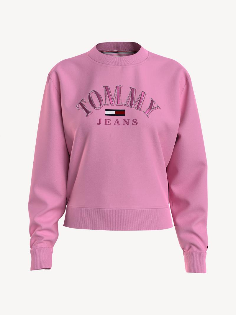 Sweats Tommy Hilfiger Collegiate Logo Femme Rose | FR_W21376