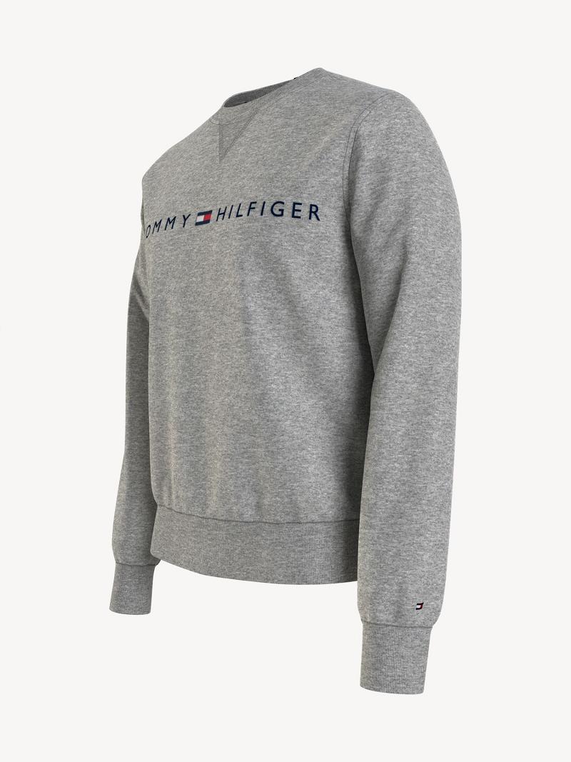 Sweats Tommy Hilfiger Essential logo crewneck Homme Grise | FR_M31120