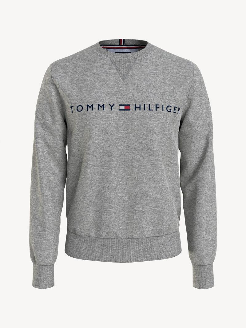 Sweats Tommy Hilfiger Essential logo crewneck Homme Grise | FR_M31120