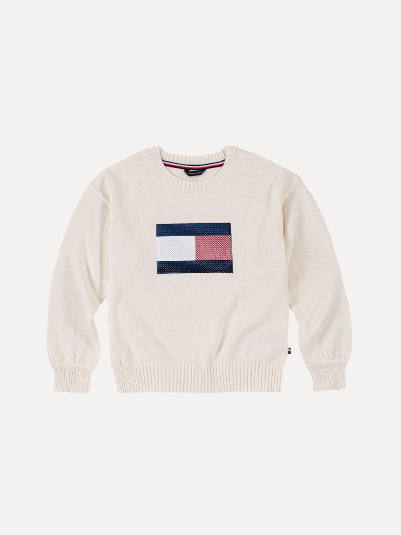 Sweats Tommy Hilfiger Little Flag Enfant Blanche | FR_G1201