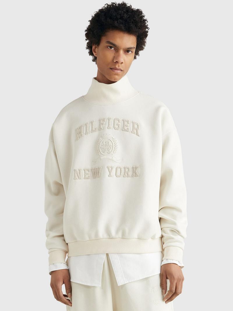 Sweats Tommy Hilfiger Mockneck Homme Blanche | FR_M31129