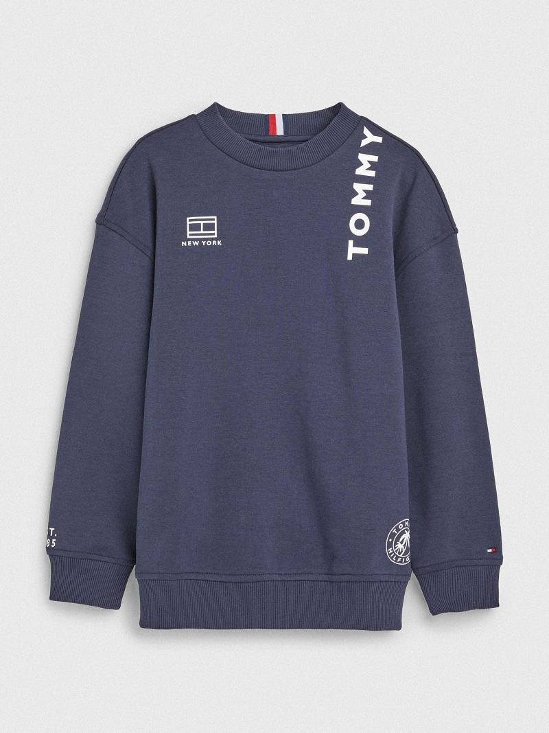 Sweats Tommy Hilfiger Multi Logo Enfant Bleu | FR_G1205