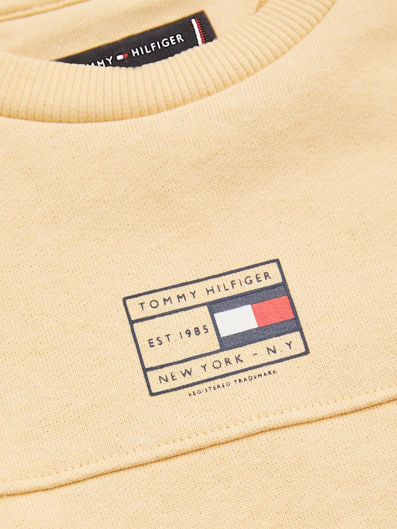 Sweats Tommy Hilfiger Natural Dye Flag Enfant Jaune | FR_G1206