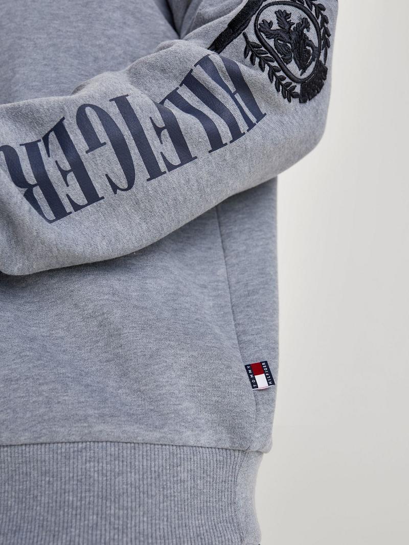 Sweats Tommy Hilfiger Organic Coton Logo Homme Grise | FR_M31130