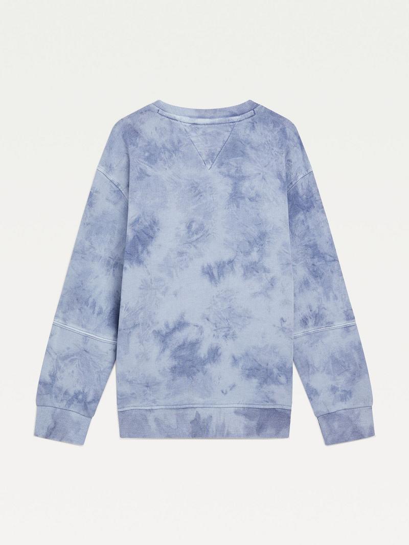 Sweats Tommy Hilfiger Organic Coton Tie-Dye Enfant Bleu | FR_B2137