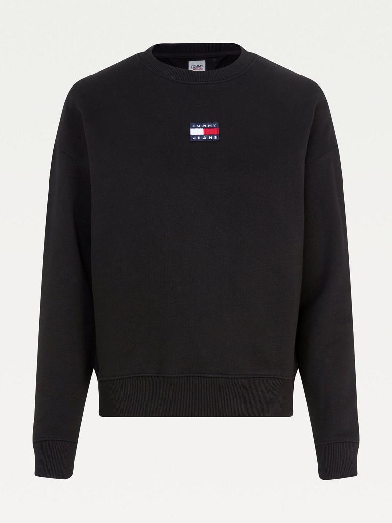 Sweats Tommy Hilfiger Organic Coton Tommy Badge Femme Noir | FR_W21399