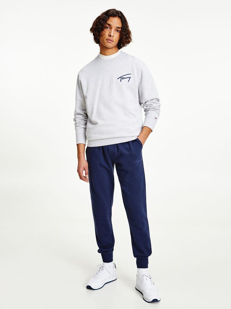 Sweats Tommy Hilfiger Recycled signature Homme Grise | FR_M31132