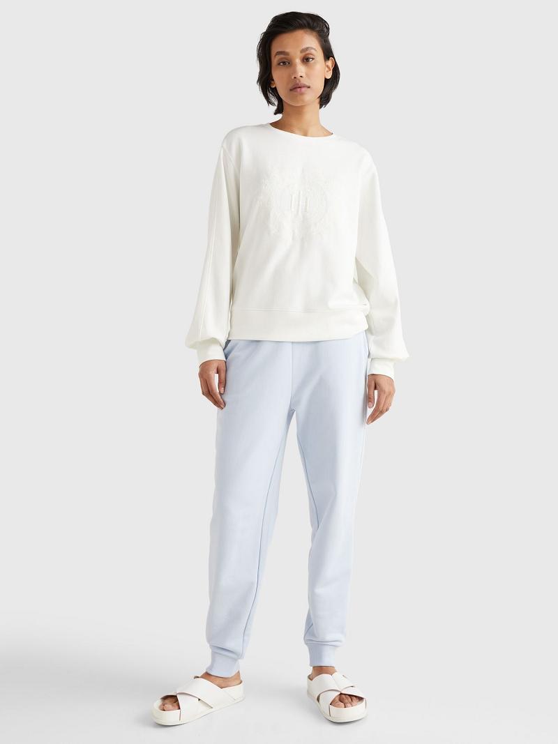 Sweats Tommy Hilfiger Relaxed Fit Crest Femme Blanche | FR_W21401