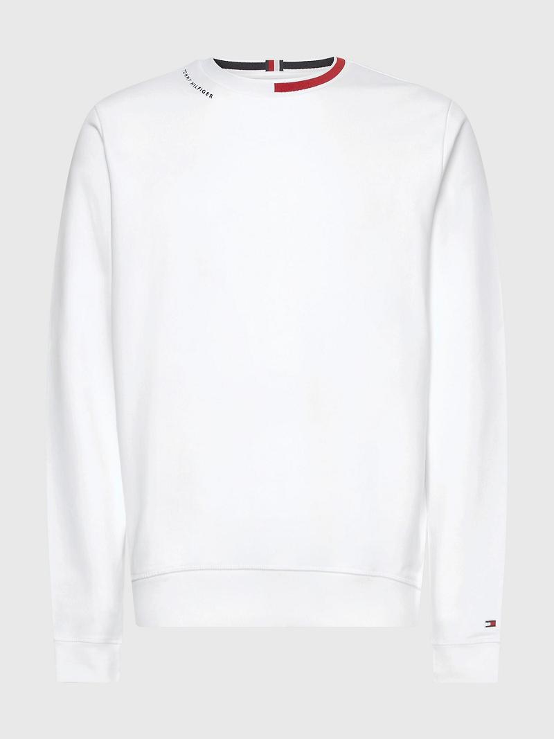 Sweats Tommy Hilfiger Signature collar Homme Blanche | FR_M31134