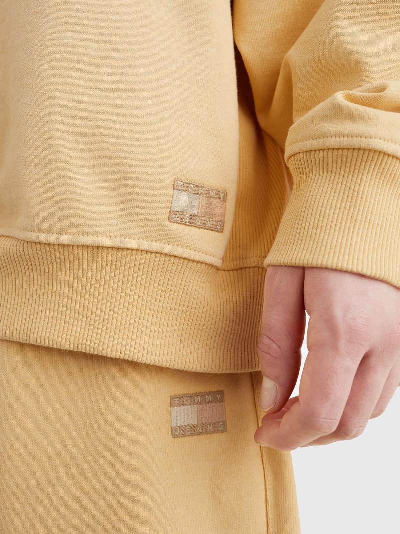 Sweats Tommy Hilfiger Sun washed crewneck Homme Jaune | FR_M31137