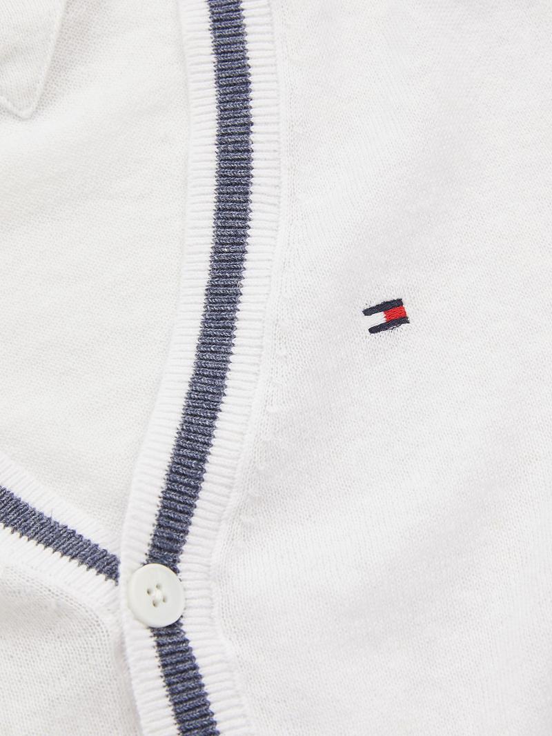 Sweats Tommy Hilfiger Tipped Cardigan Enfant Blanche | FR_G1213