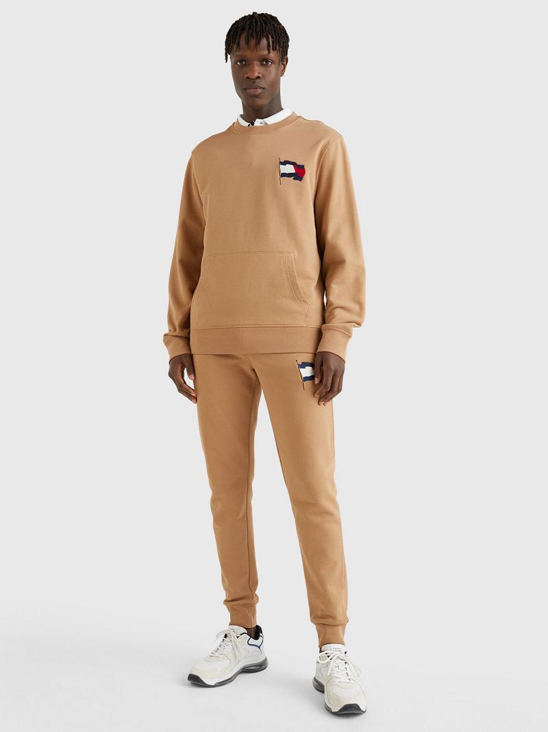 Sweats Tommy Hilfiger Wavy Flag Homme Marron | FR_M31140