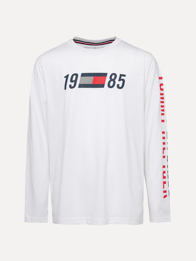 T Shirts Tommy Hilfiger Bambin\' Long Sleeve Logo Enfant Blanche | FR_B2212