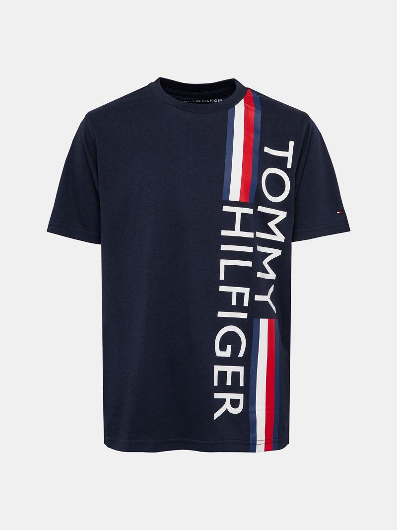 T Shirts Tommy Hilfiger Big Kids’ Stripe Enfant Bleu Marine | FR_B2159