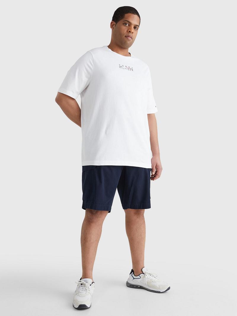 T Shirts Tommy Hilfiger Big and tall logo Homme Blanche | FR_M31004