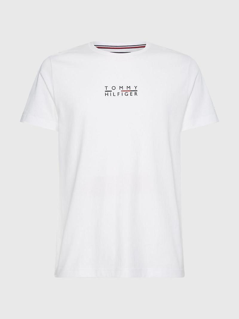 T Shirts Tommy Hilfiger Big and tall logo Homme Blanche | FR_M31004