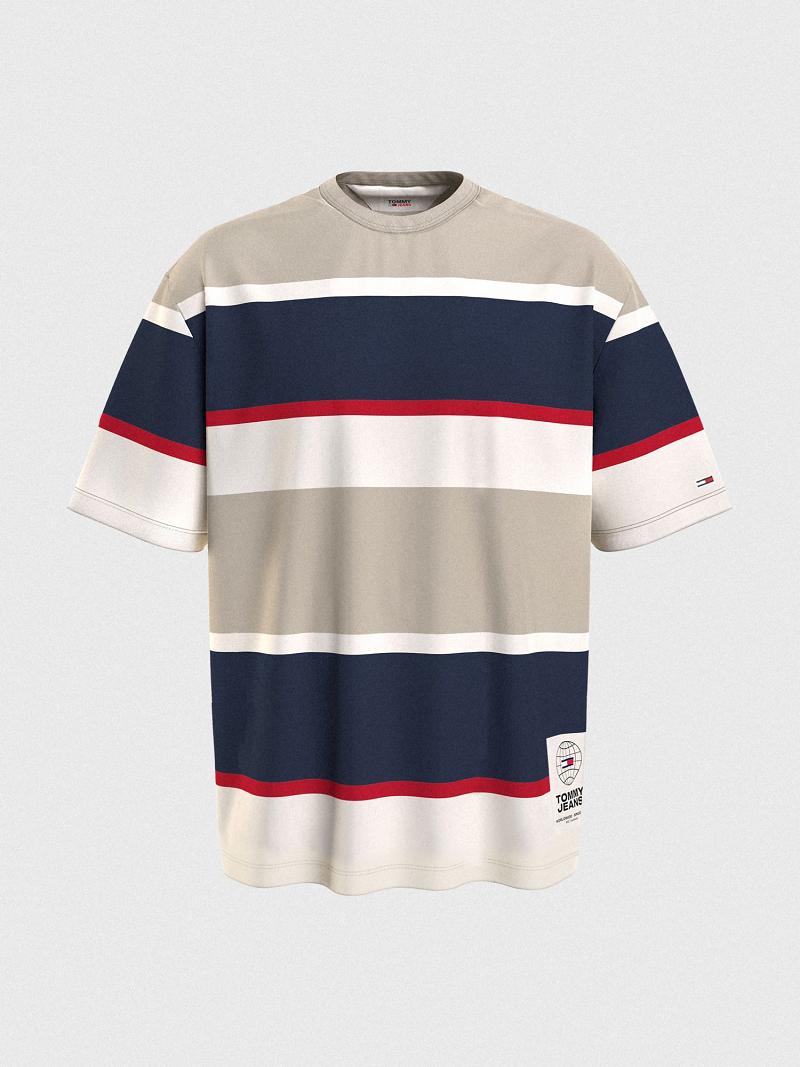 T Shirts Tommy Hilfiger Bold stripe Homme Marron Multicolore | FR_M31008