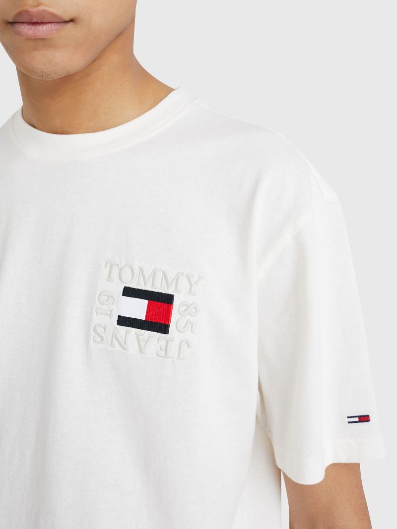 T Shirts Tommy Hilfiger Box logo Homme Blanche | FR_M31009