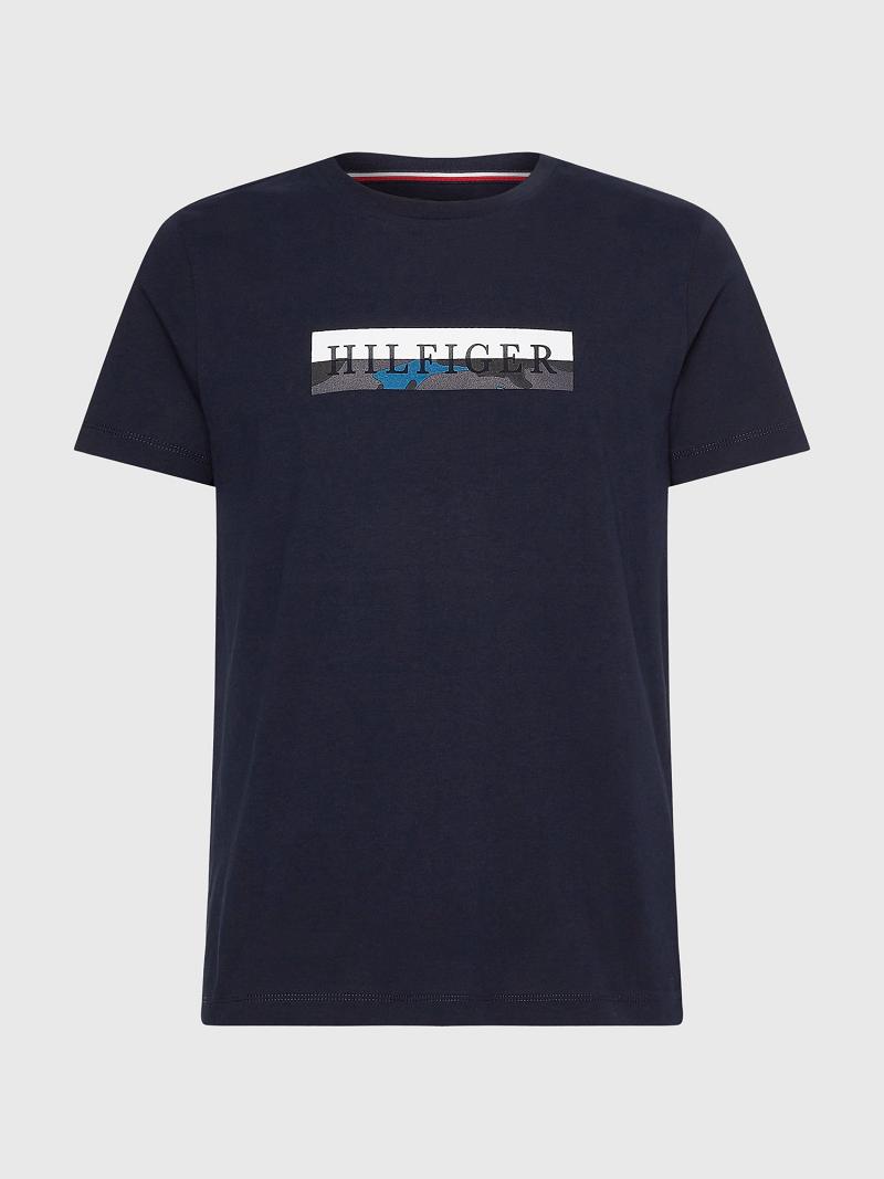 T Shirts Tommy Hilfiger Camo graphic Homme Bleu Marine | FR_M31010