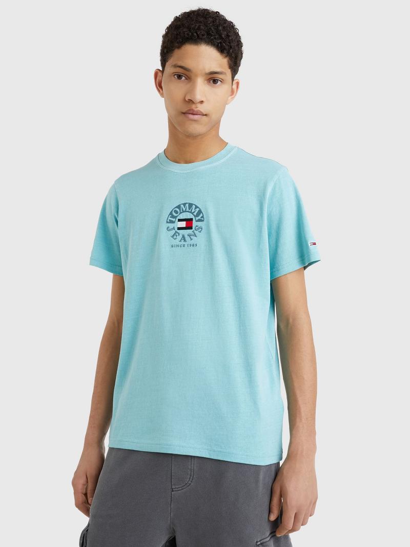 T Shirts Tommy Hilfiger Circle logo Homme Bleu | FR_M31012