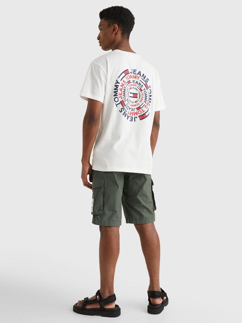 T Shirts Tommy Hilfiger Circular back graphic Homme Blanche | FR_M31013