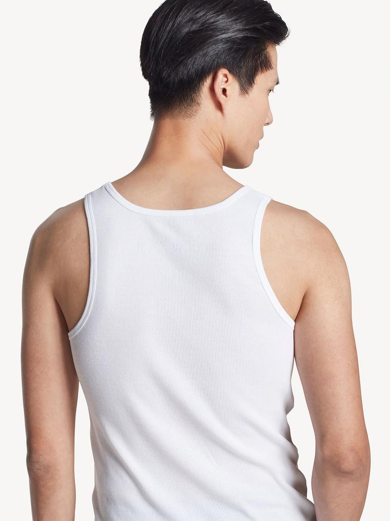 T Shirts Tommy Hilfiger Coton classics tank 3pk Homme Blanche | FR_M31021