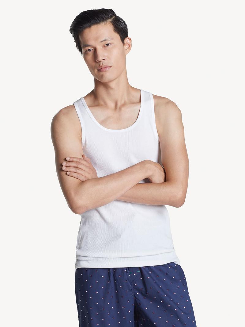 T Shirts Tommy Hilfiger Coton classics tank 3pk Homme Blanche | FR_M31021