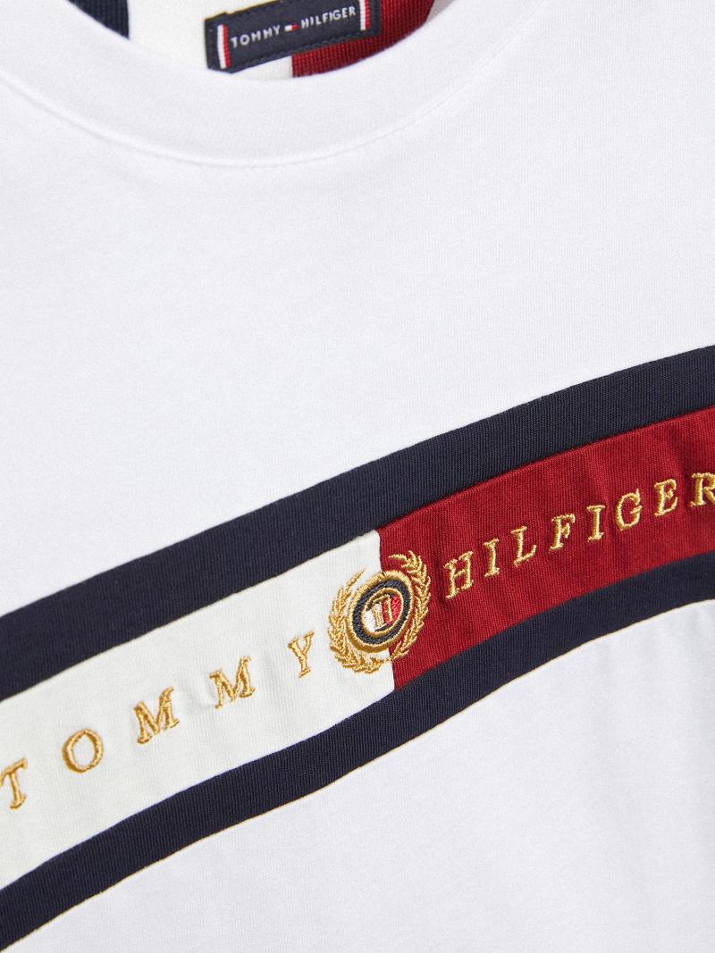 T Shirts Tommy Hilfiger Crested Enfant Blanche | FR_B2169