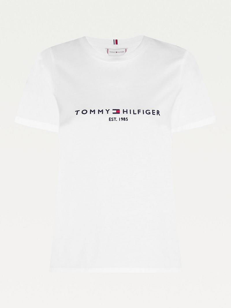 T Shirts Tommy Hilfiger Curve Hilfiger Crewneck Femme Blanche | FR_W21440