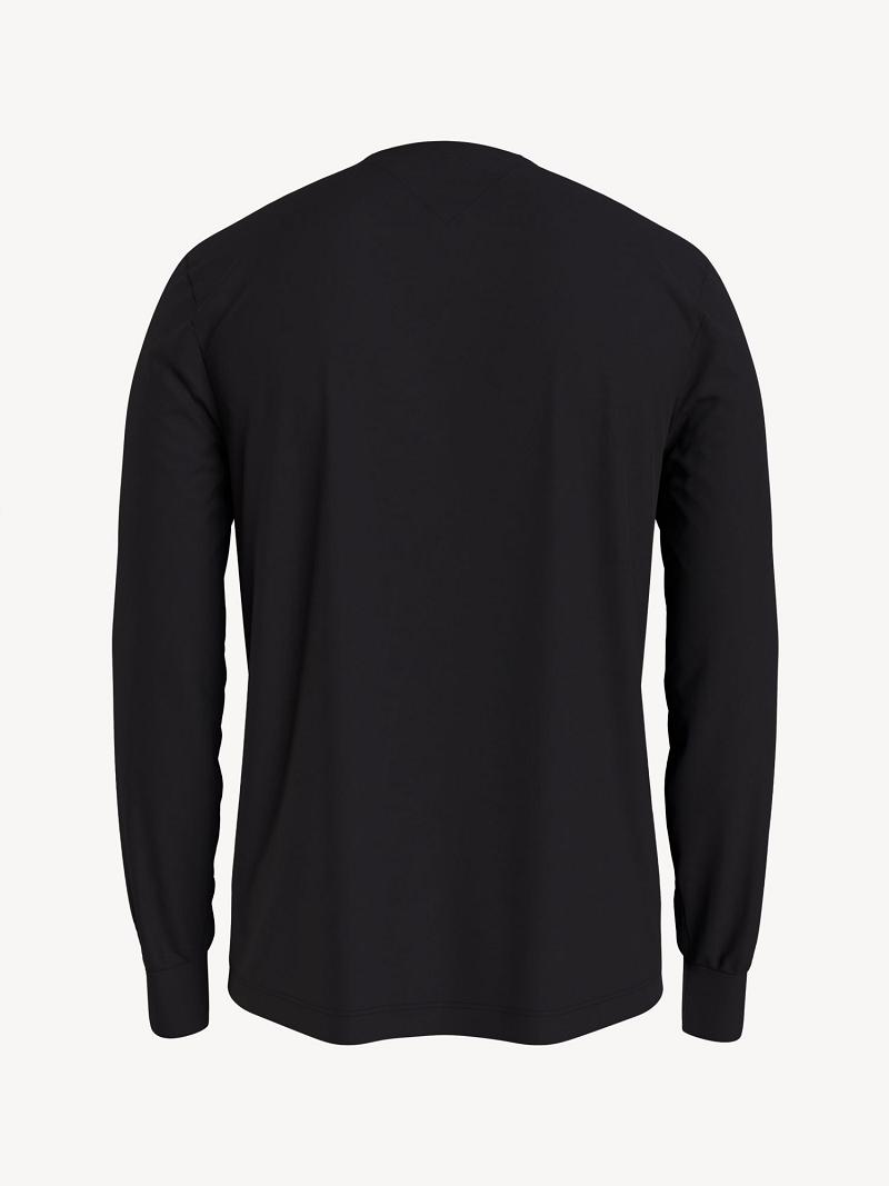 T Shirts Tommy Hilfiger Essential long-sleeve logo Homme Noir | FR_M31029