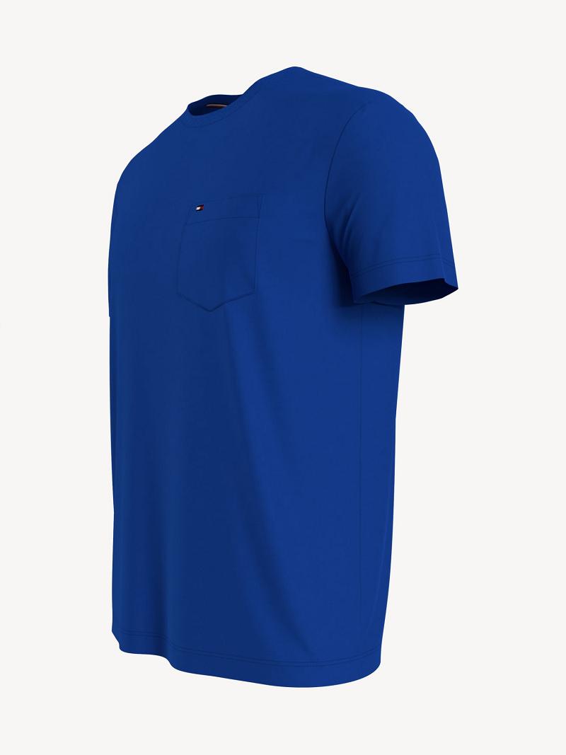 T Shirts Tommy Hilfiger Essential solid pocket Homme Bleu | FR_M31035