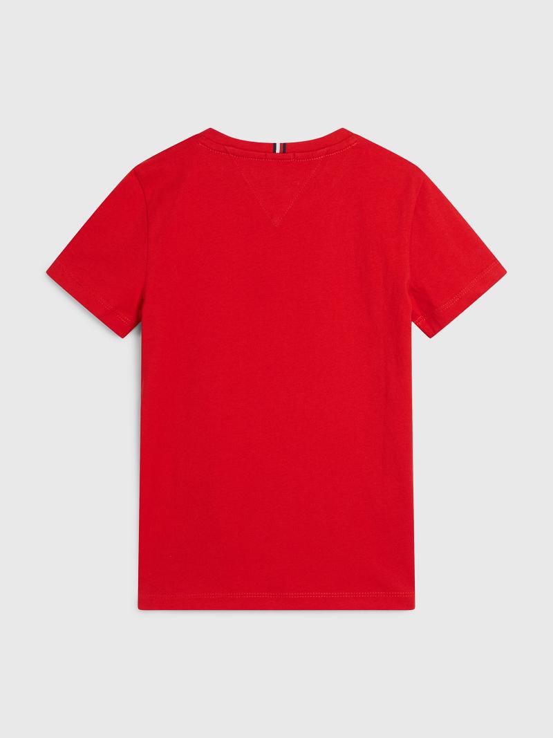 T Shirts Tommy Hilfiger Flag Enfant Rouge | FR_G1244