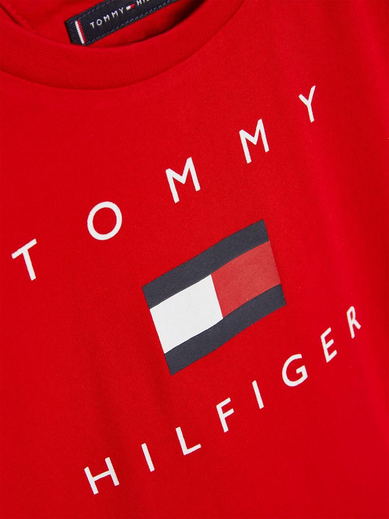 T Shirts Tommy Hilfiger Flag Enfant Rouge | FR_G1244