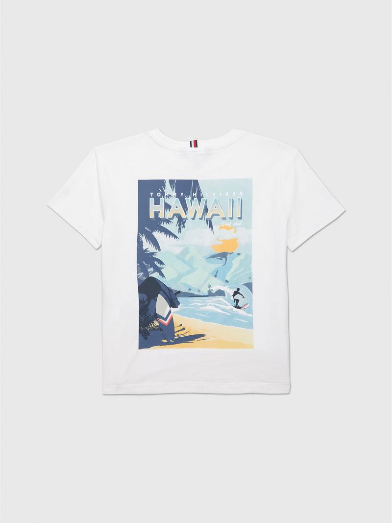 T Shirts Tommy Hilfiger Hawaii Enfant Blanche | FR_B2176