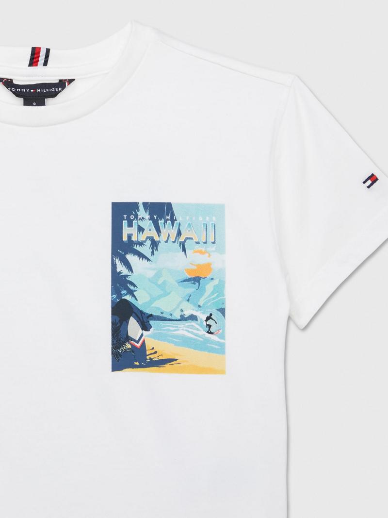 T Shirts Tommy Hilfiger Hawaii Enfant Blanche | FR_B2176