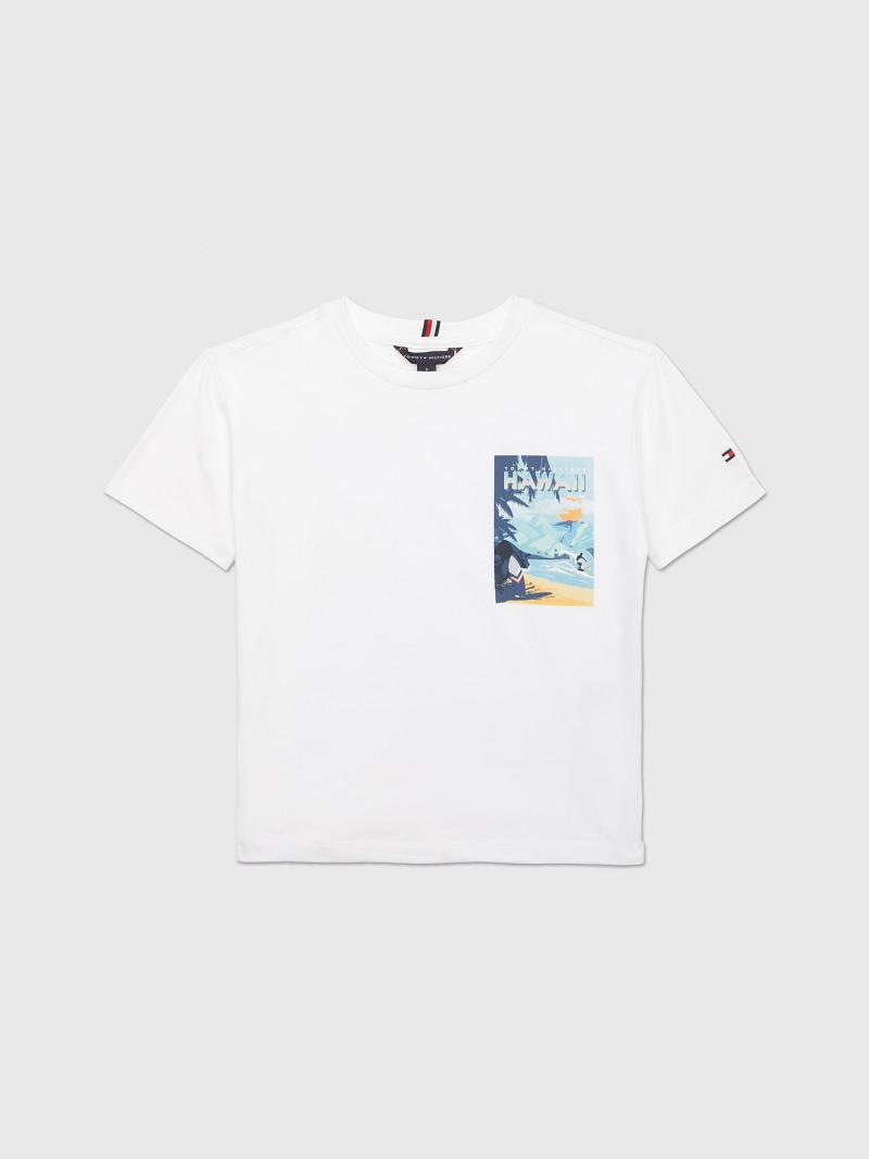 T Shirts Tommy Hilfiger Hawaii Enfant Blanche | FR_B2176